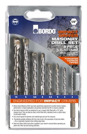 BORDO IMPACT MASONRY DRILL SET 8 PC 